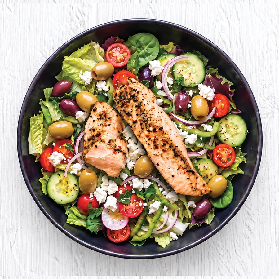Salad and grain bowl